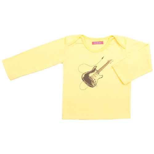 Guitar Long Sleeve Baby Graphic T-Shirt - Love-Shu-Shi - Yellow Long Sleeve T-Shirt