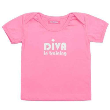 Diva Short Sleeve Baby Graphic Tee with Silver Writing