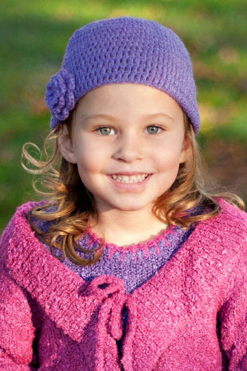 Girls Crochet Flower Beanie Hat