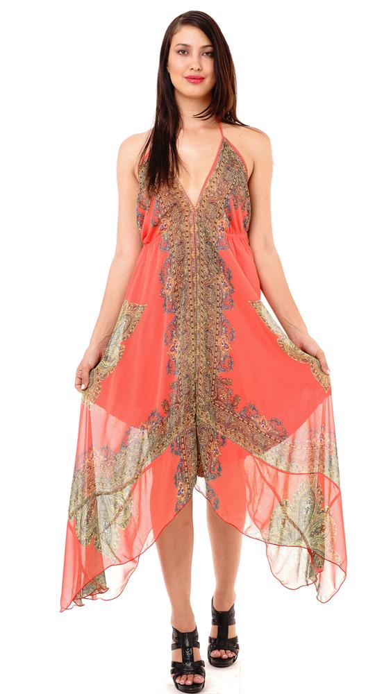 Amelia Bohemian Summer Dress - Love-Shu-Shi-Coral Dress