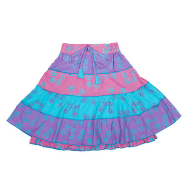 Girls Colorful Striped Cotton Skirt