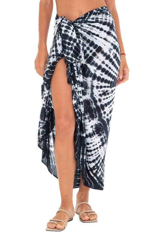 Sunburst Tie-Dye Sarong Wrap - Beach Cover-Up by SHU-SHI