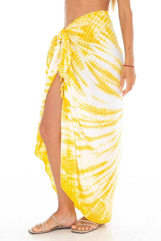 Sunburst Tie-Dye Sarong Wrap - Beach Cover-Up by SHU-SHI