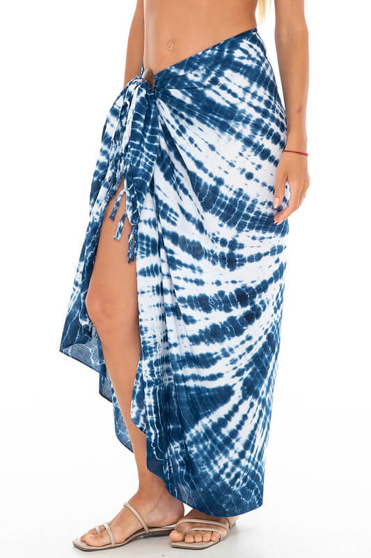 Sunburst Tie-Dye Sarong Wrap - Beach Cover-Up by SHU-SHI