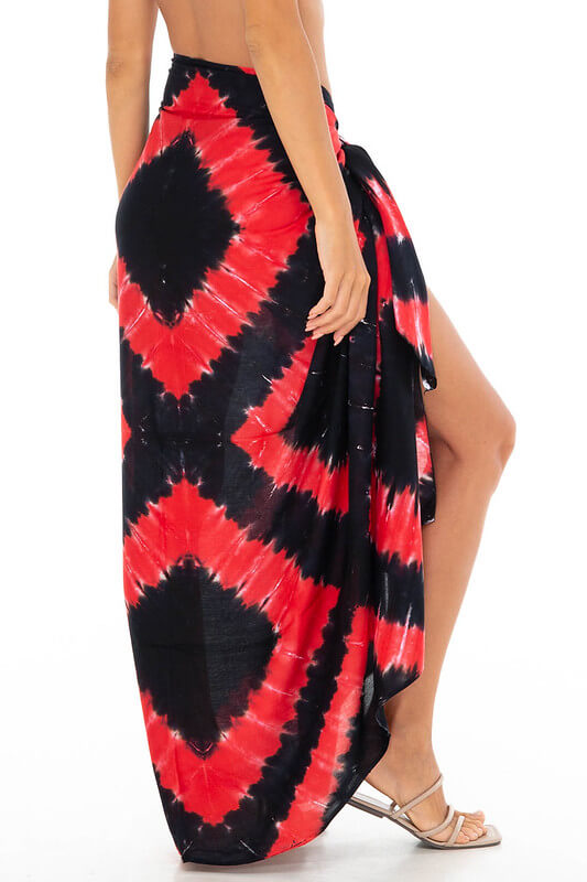 Tie-Dye Diamond Sarong Wrap - Beach Cover-Up by SHU-SHI