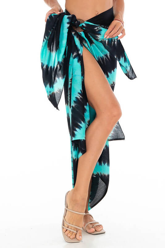 Tie-Dye Diamond Sarong Wrap - Beach Cover-Up by SHU-SHI