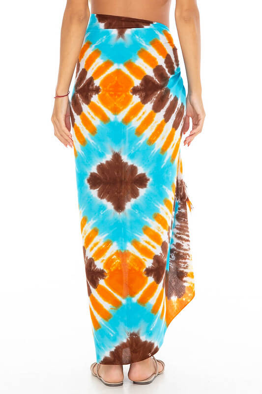 Tie-Dye Diamond Sarong Wrap - Beach Cover-Up by SHU-SHI