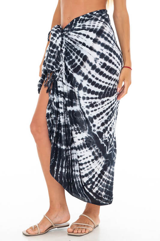 Sunburst Tie-Dye Sarong Wrap - Beach Cover-Up by SHU-SHI