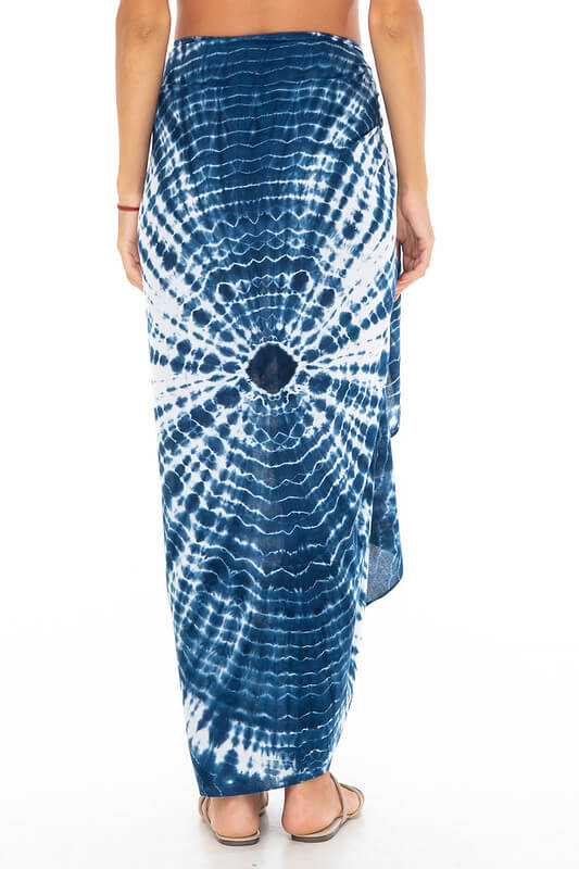 Sunburst Tie-Dye Sarong Wrap - Beach Cover-Up by SHU-SHI