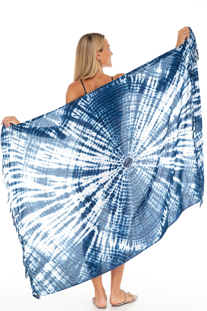 Sunburst Tie-Dye Sarong Wrap - Beach Cover-Up by SHU-SHI