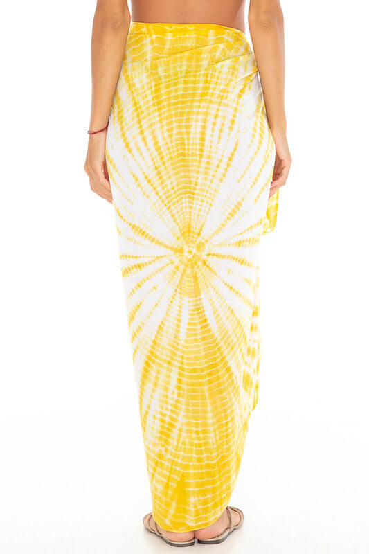 Sunburst Tie-Dye Sarong Wrap - Beach Cover-Up by SHU-SHI