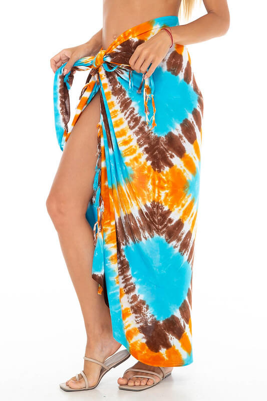 Tie-Dye Diamond Sarong Wrap - Beach Cover-Up by SHU-SHI