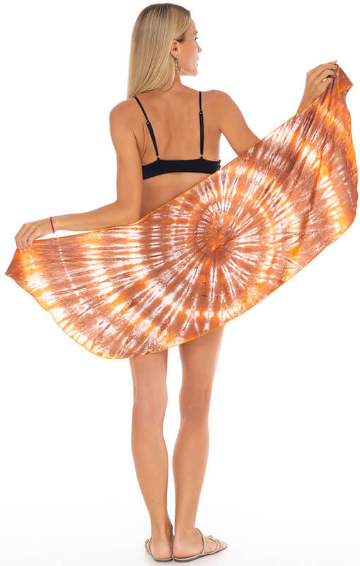 Short Sarong Wrap - Abstract Tie Dye Beach Cover-Up by SHU-SHI