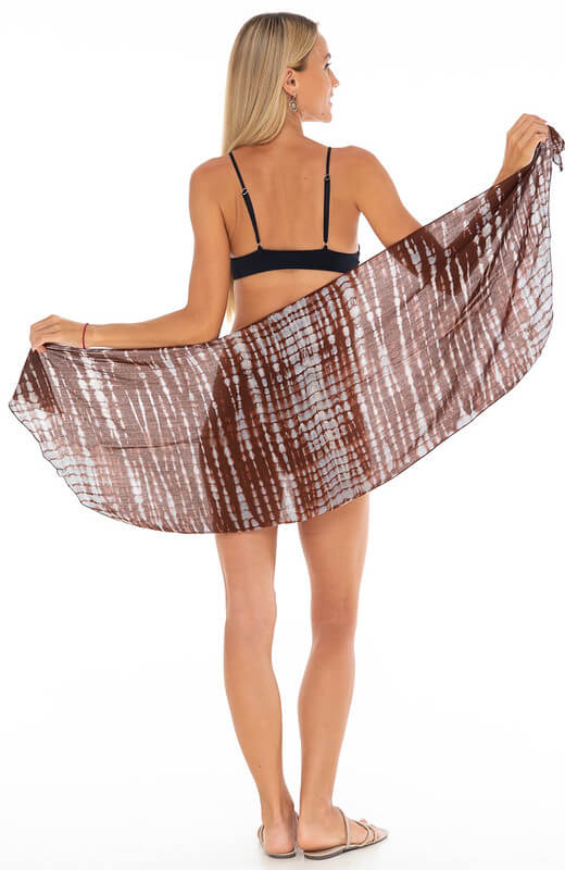 Short Sarong Wrap - Abstract Tie Dye Beach Cover-Up by SHU-SHI