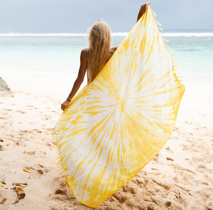 Sunburst Tie-Dye Sarong Wrap - Beach Cover-Up by SHU-SHI