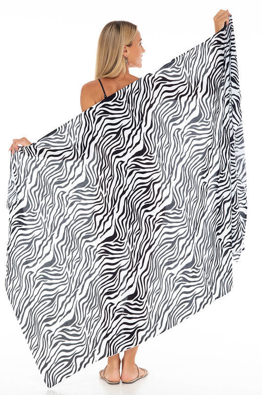 Zebra Print Sarong by SHU-SHI