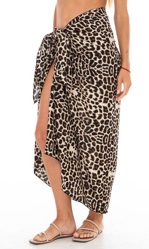 Leopard Print Sarong by SHU-SHI