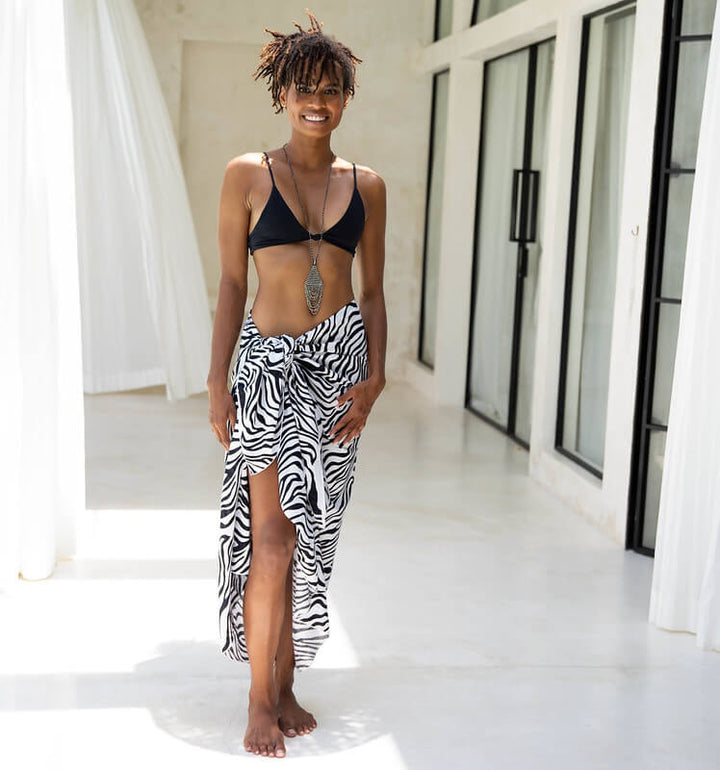 Zebra Print Sarong by SHU-SHI