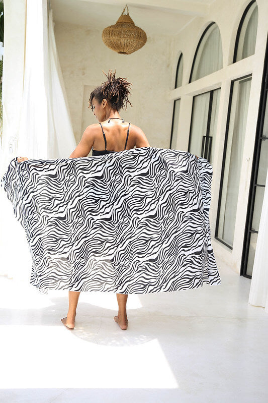 Zebra Print Sarong by SHU-SHI