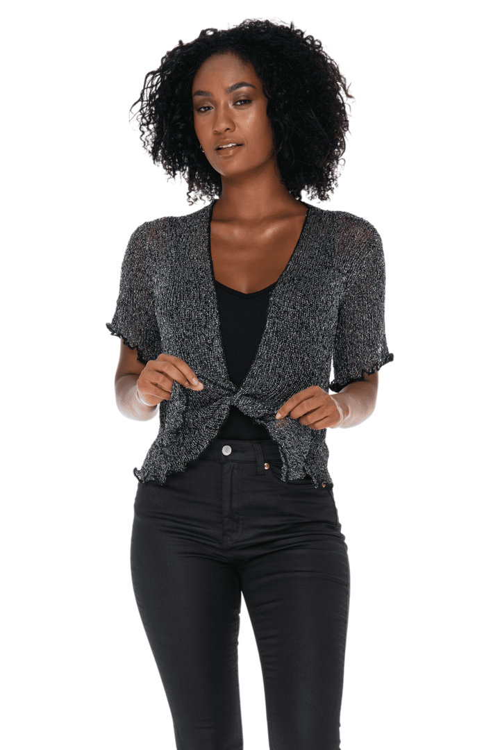 Short Sleeve Shrug - Lightweight Knit Cardigan By SHU-SHI