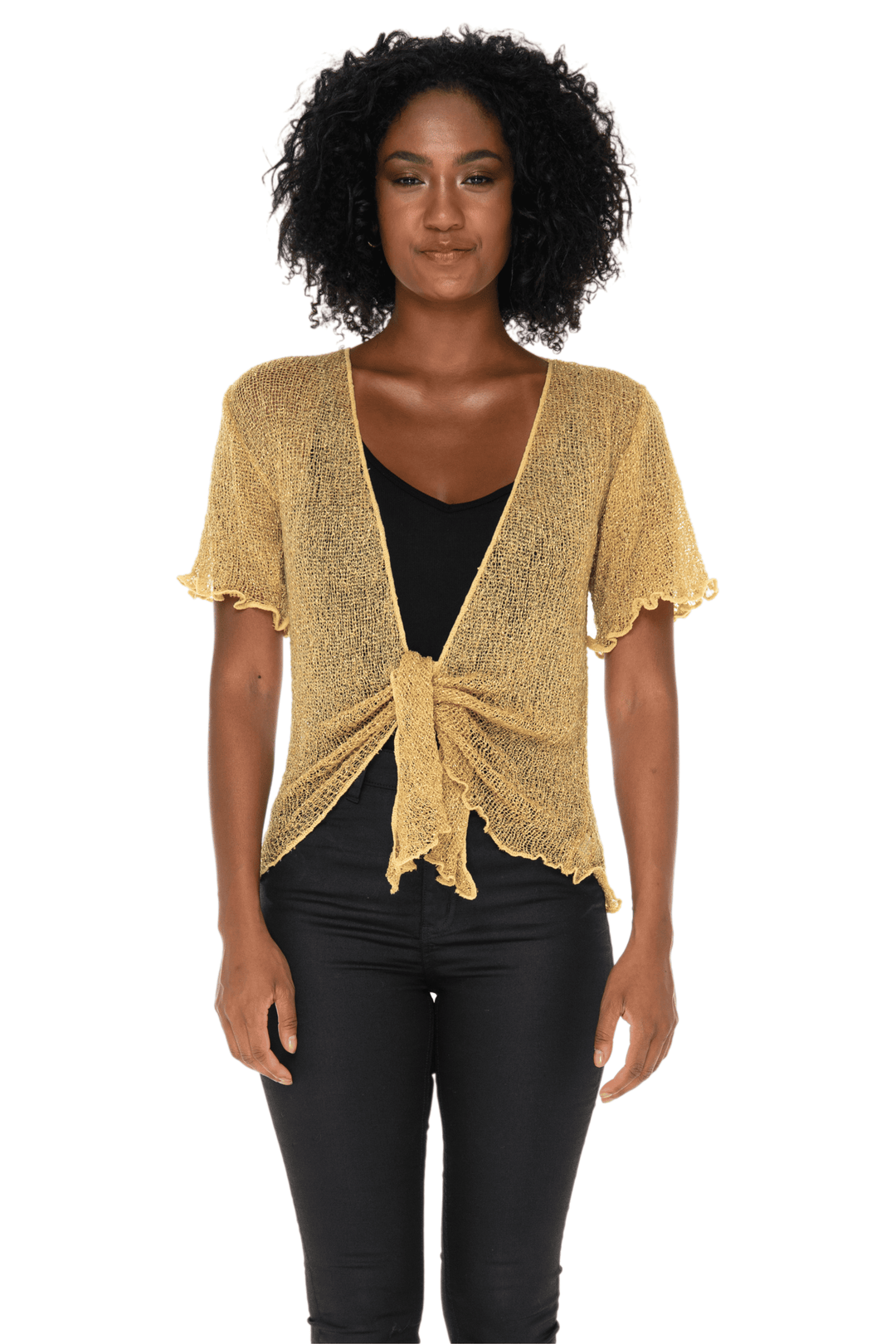 Short Sleeve Shrug - Lightweight Knit Cardigan By SHU-SHI