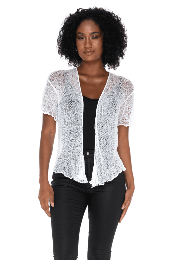 Short Sleeve Shrug - Lightweight Knit Cardigan By SHU-SHI