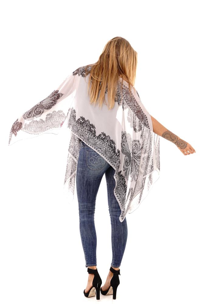 Addison Handkerchief Poncho Top Sheer Flowy Blouse - Love ShuShi