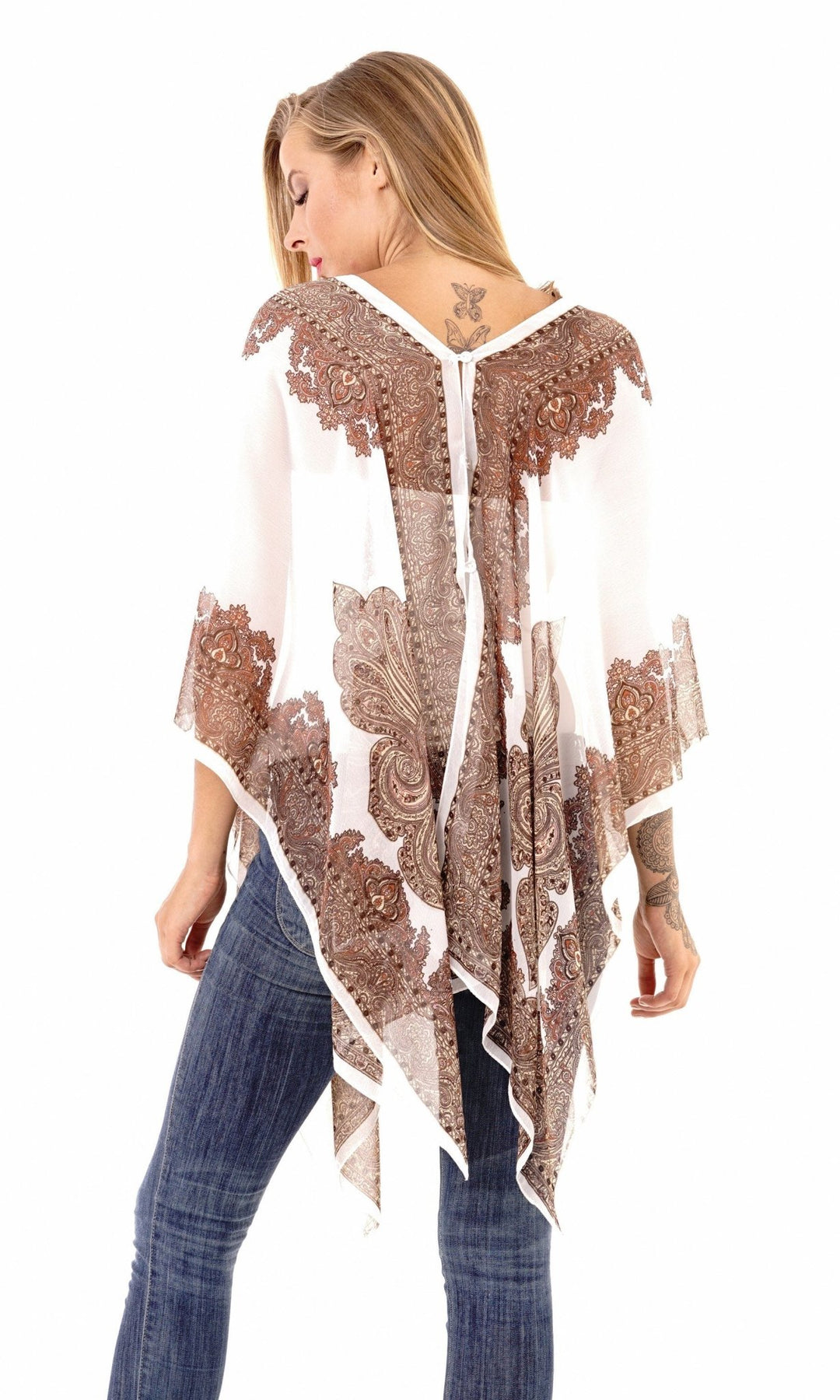 Addison Handkerchief Poncho Top Sheer Flowy Blouse - Love ShuShi