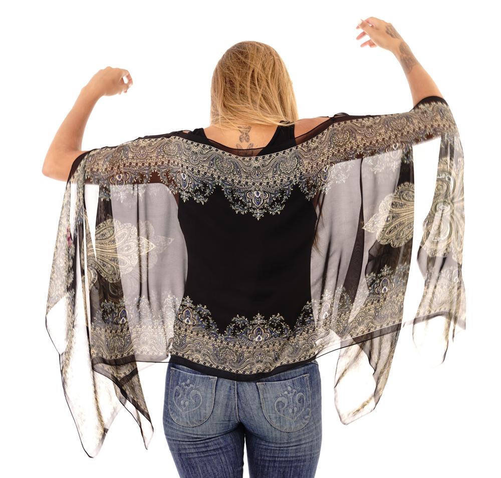 Addison Handkerchief Poncho Top Sheer Flowy Blouse - Love ShuShi