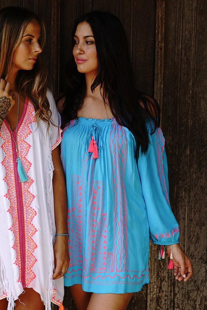 Astrid Petite Tunic Off Shoulder Bohemian Summer Top - Love ShuShi