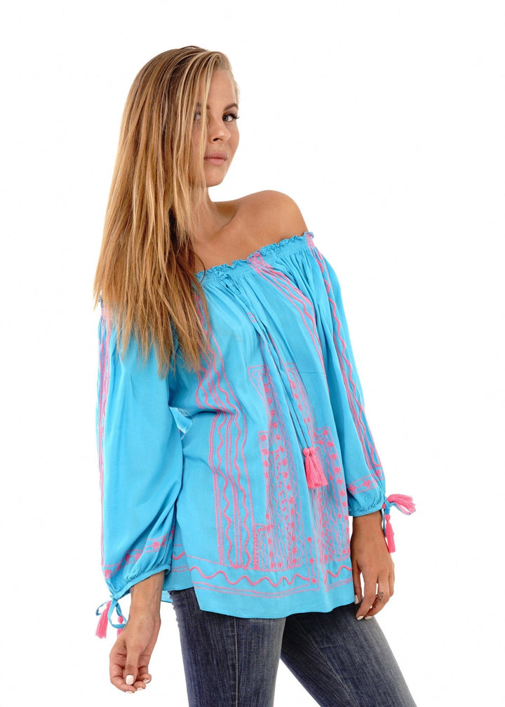 Astrid Petite Tunic Off Shoulder Bohemian Summer Top - Love ShuShi