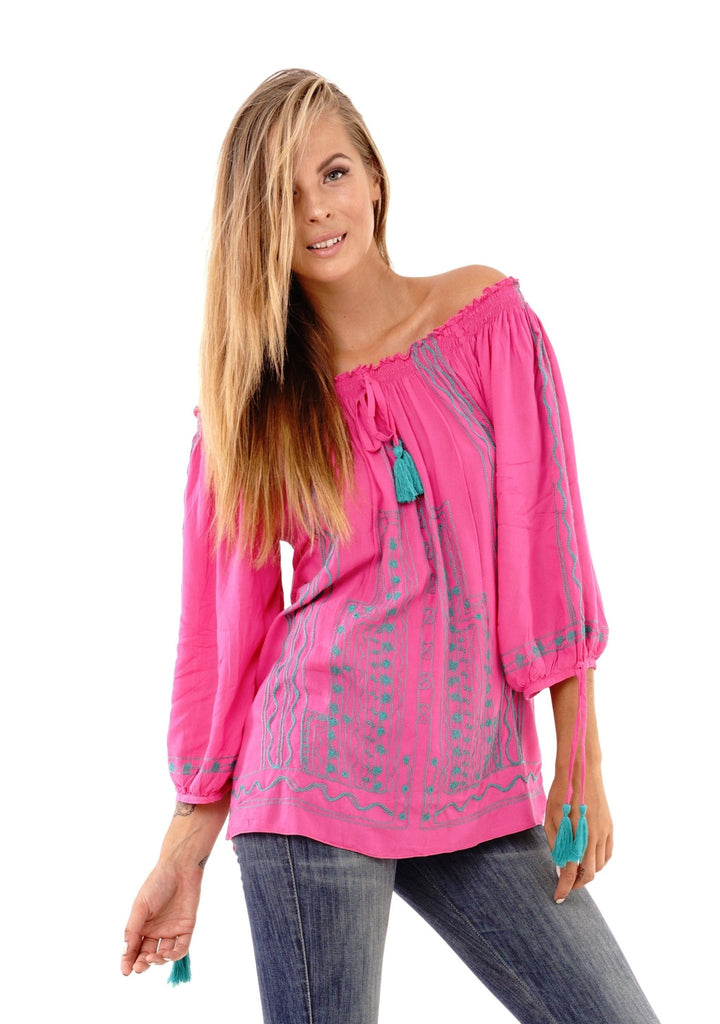 Astrid Petite Tunic Off Shoulder Bohemian Summer Top - Love ShuShi