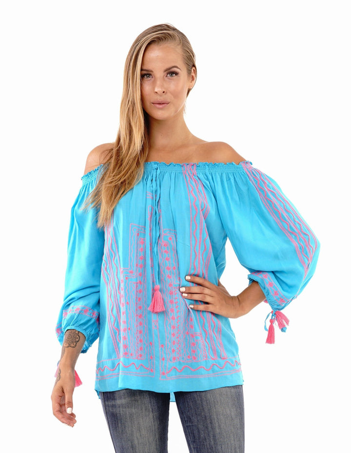 Astrid Petite Tunic Off Shoulder Bohemian Summer Top - Love ShuShi