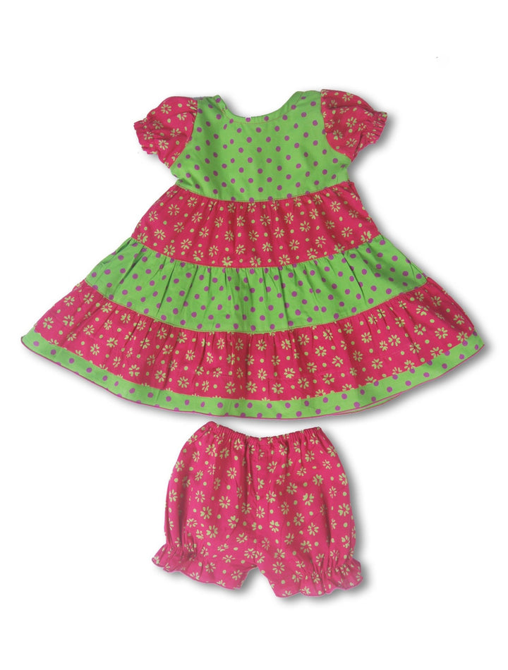 Baby Girl's Short - Sleeve Ruffle Dress Set - Love ShuShi