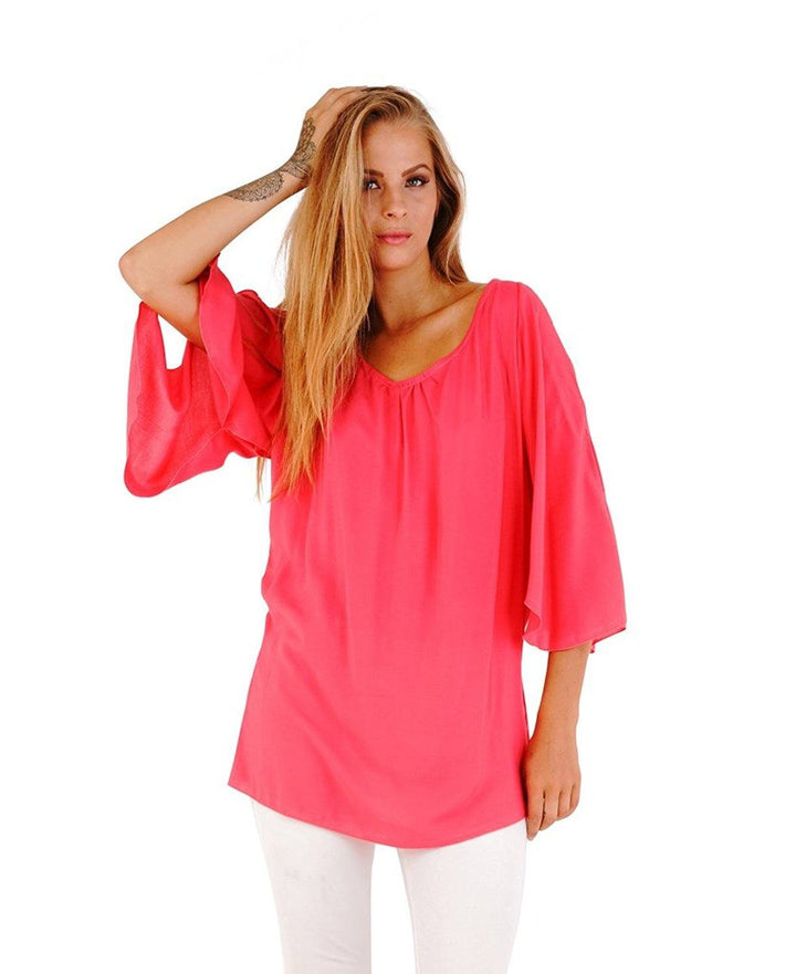 Blake Loose Fitting Long Sleeve Cold Shoulder Tunic Top - Love ShuShi