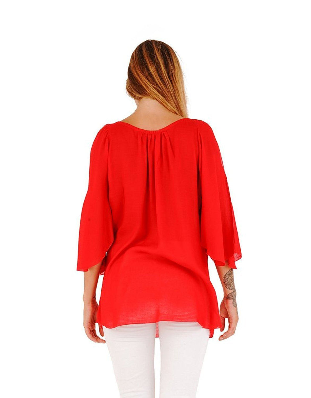 Blake Loose Fitting Long Sleeve Cold Shoulder Tunic Top - Love ShuShi