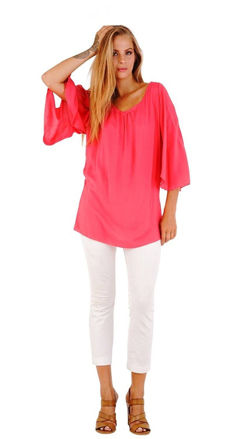 Blake Loose Fitting Long Sleeve Cold Shoulder Tunic Top - Love ShuShi