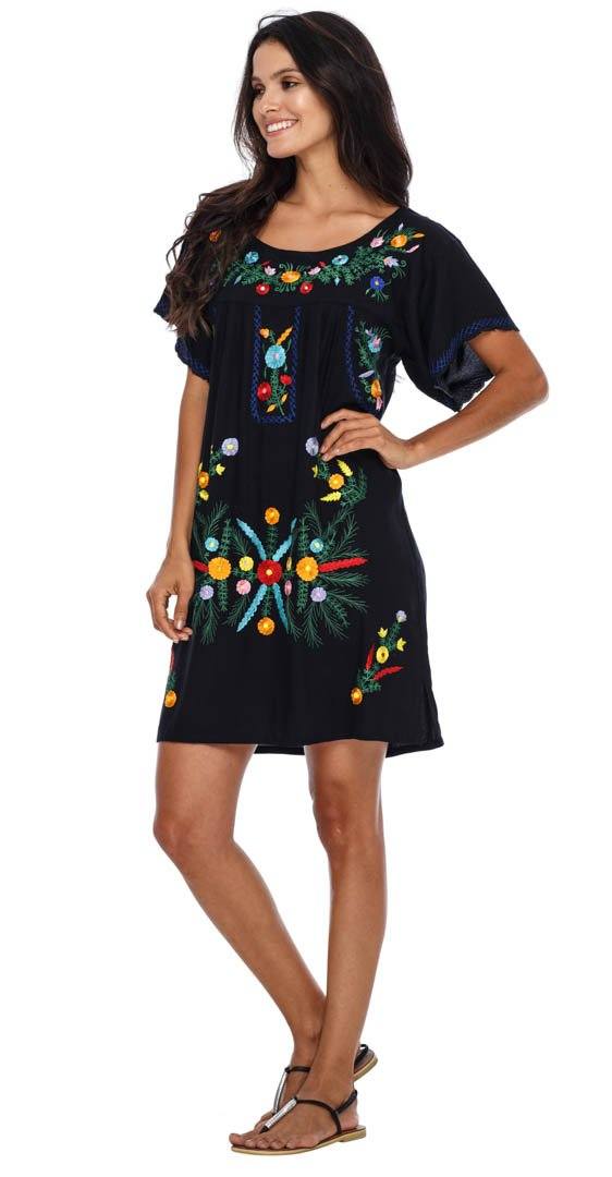 Boho Chic Tunic Dress with Embroidery - Love ShuShi