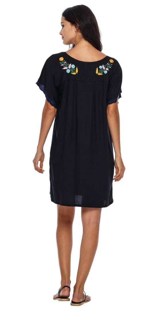 Boho Chic Tunic Dress with Embroidery - Love ShuShi