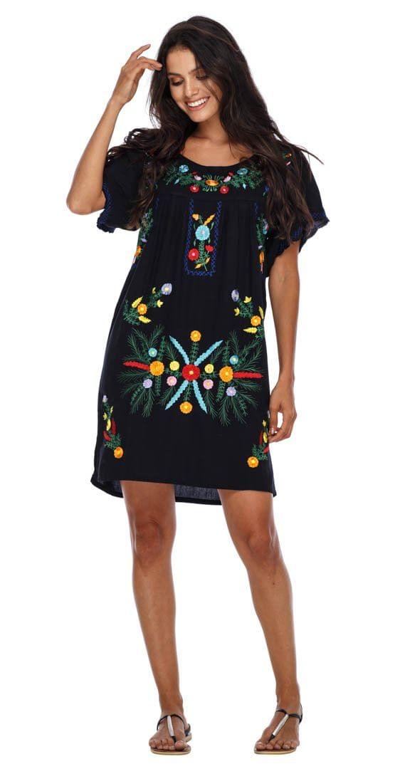 Boho Chic Tunic Dress with Embroidery - Love ShuShi