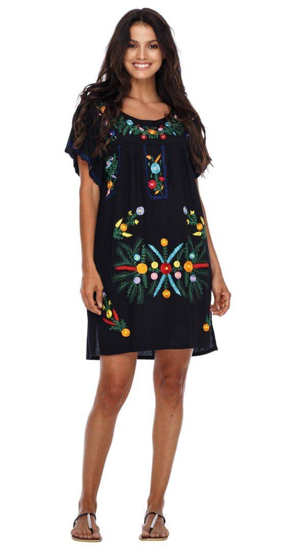 Boho Chic Tunic Dress with Embroidery - Love ShuShi