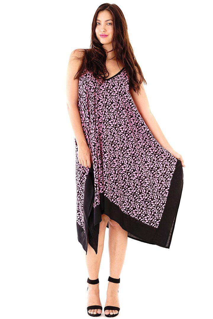 Brooke Handkerchief Summer Dress Vines Print - Love ShuShi