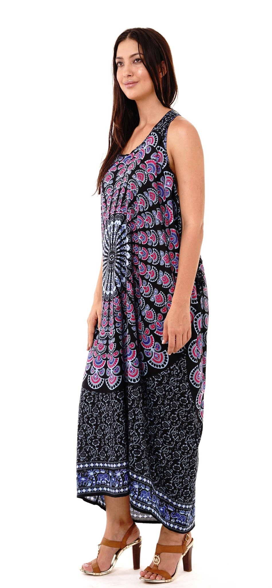 Calypso Summer Boho Mandala Maxi Dress - Love ShuShi