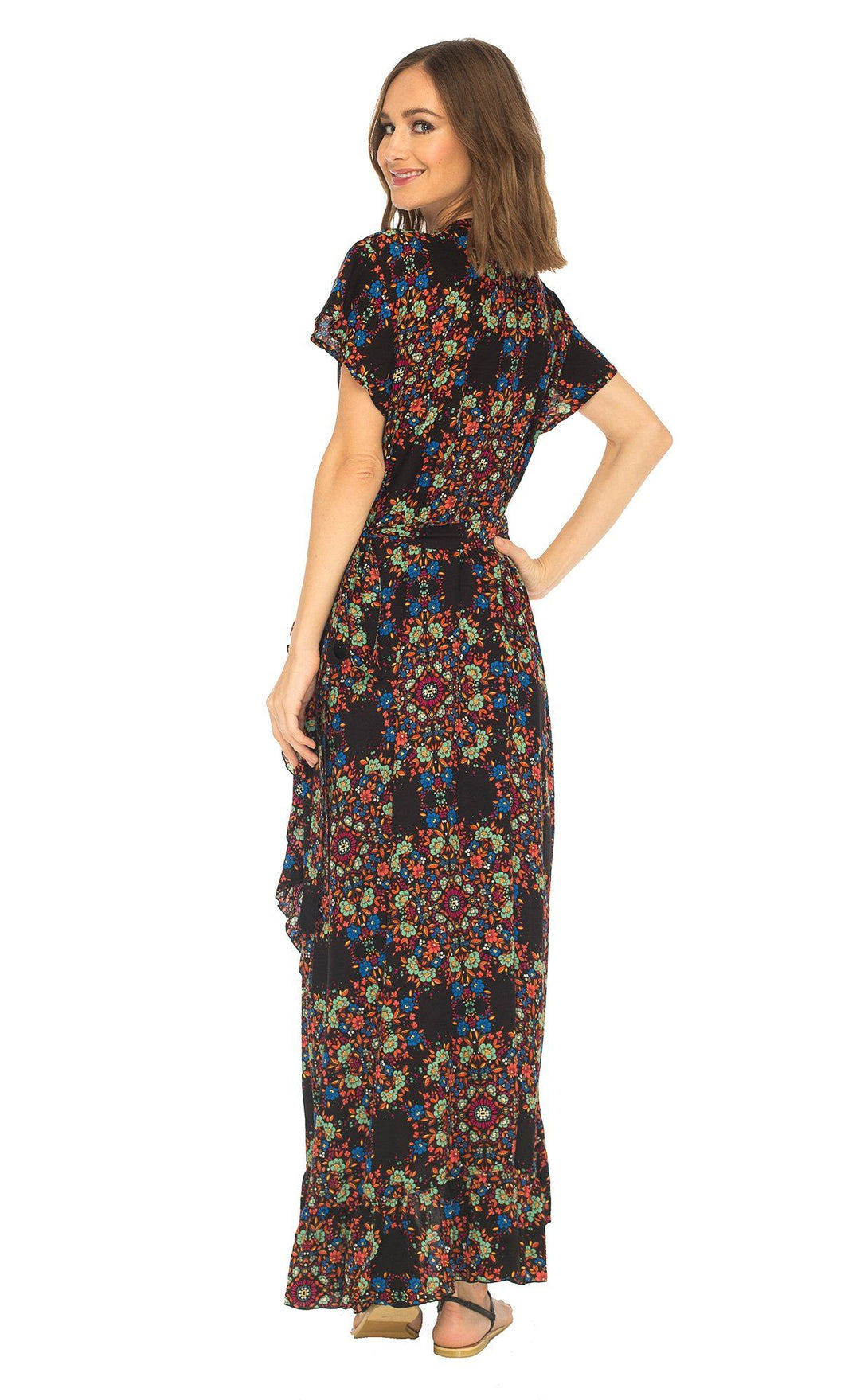 Claire Long Floral Summer Wrap Dress - Love ShuShi