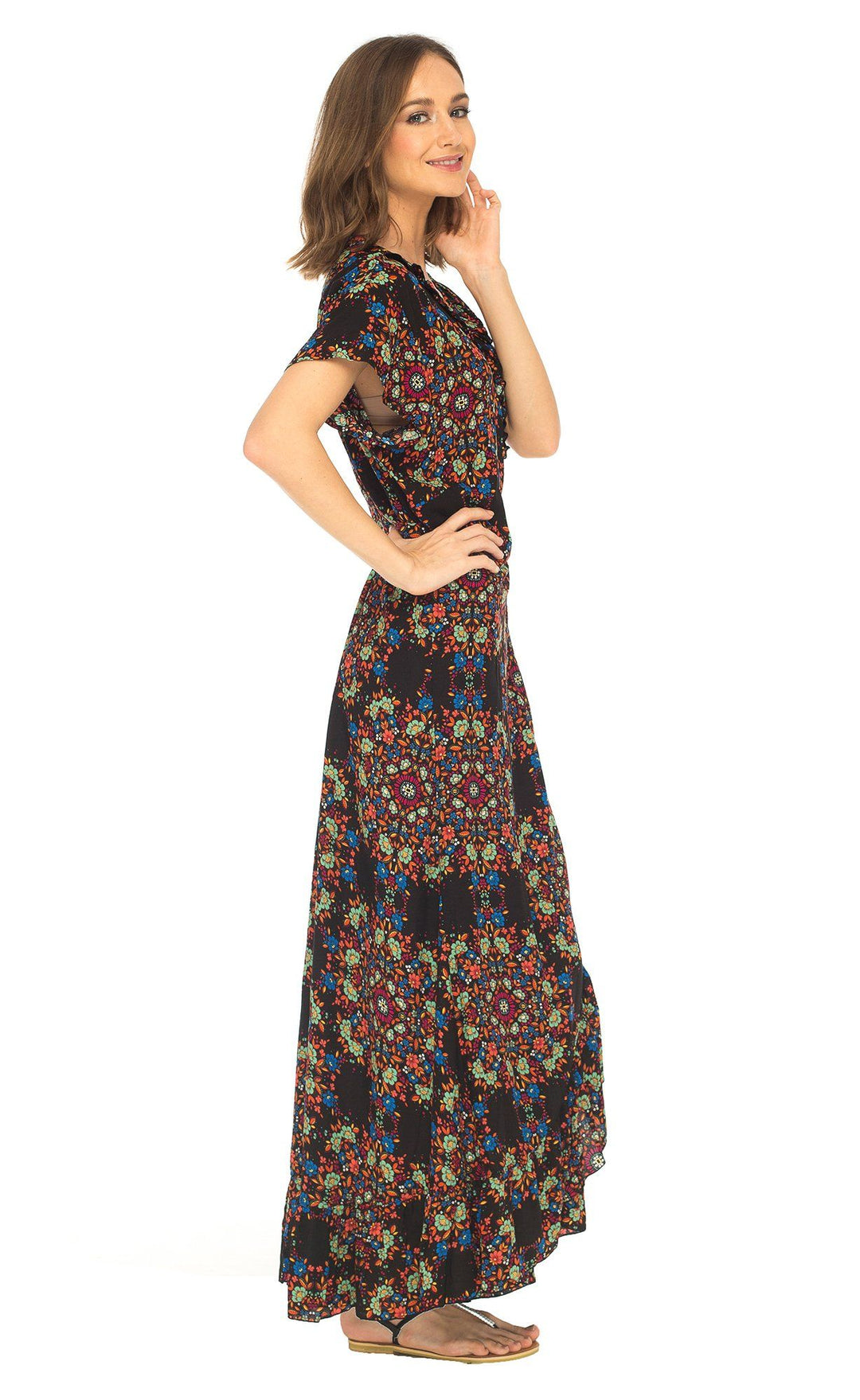 Claire Long Floral Summer Wrap Dress - Love ShuShi