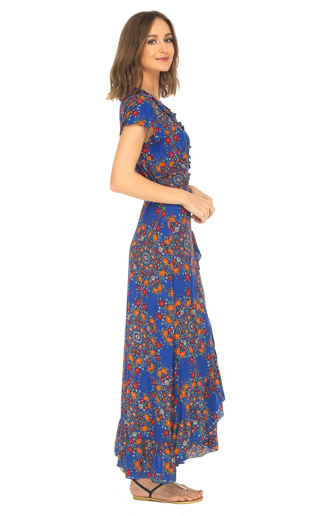 Claire Long Floral Summer Wrap Dress - Love ShuShi