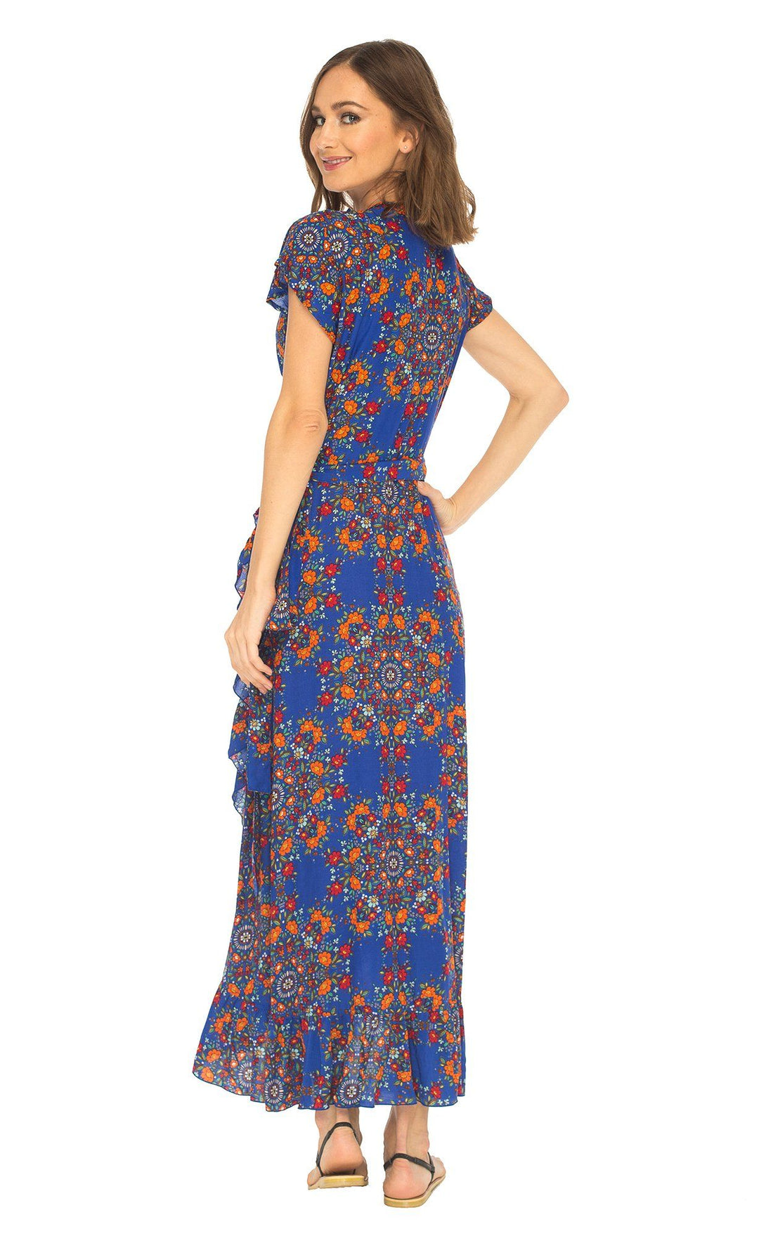 Claire Long Floral Summer Wrap Dress - Love ShuShi