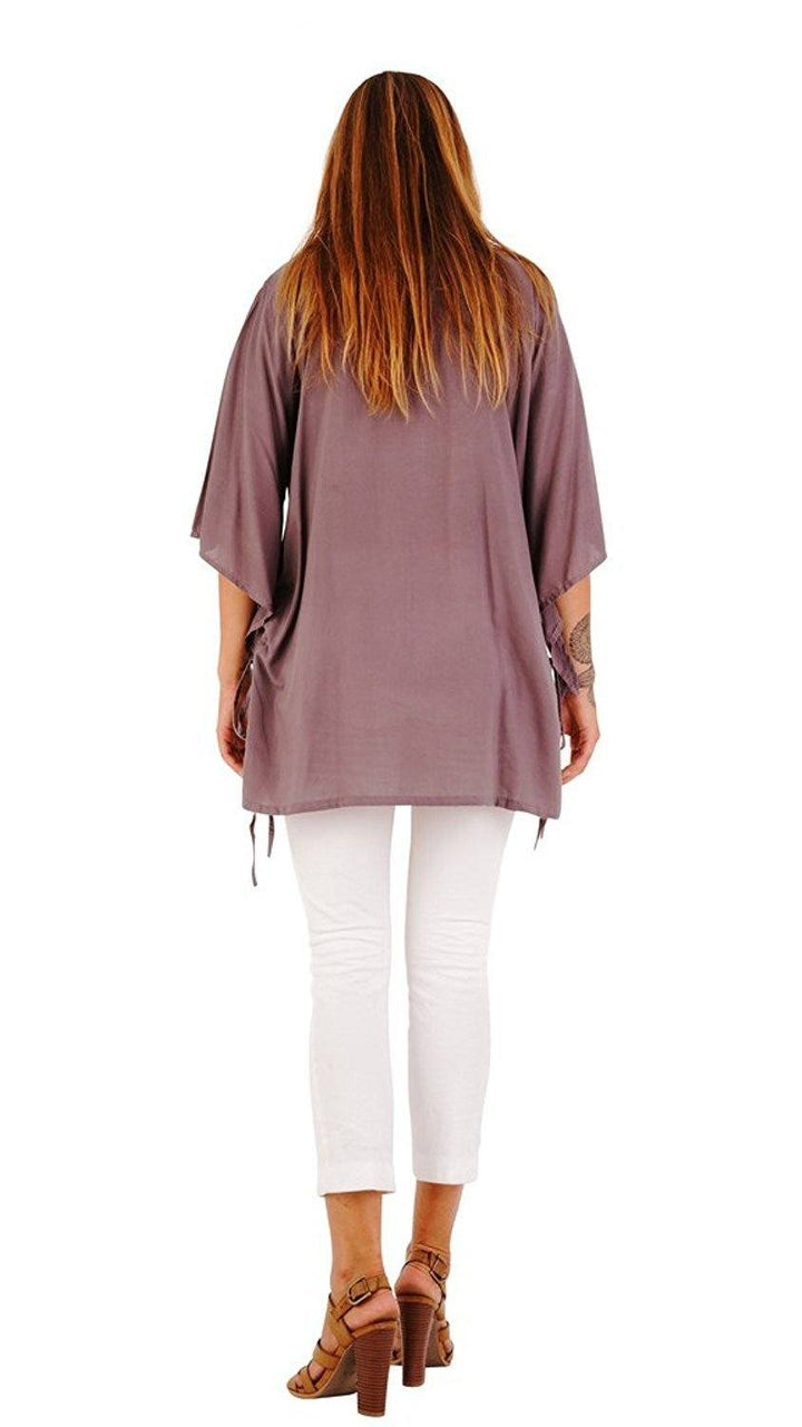 Deidra Beaded V - Neck Tunic Top - Love ShuShi