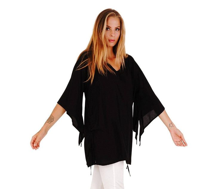 Deidra Beaded V - Neck Tunic Top - Love ShuShi