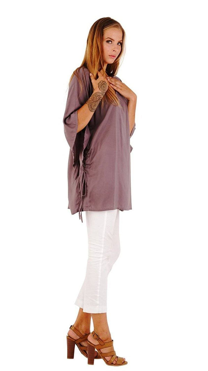 Deidra Beaded V - Neck Tunic Top - Love ShuShi